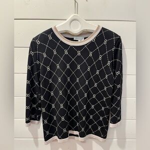 🖤 Elegant knit top by Bluoltre, size M/L. Black